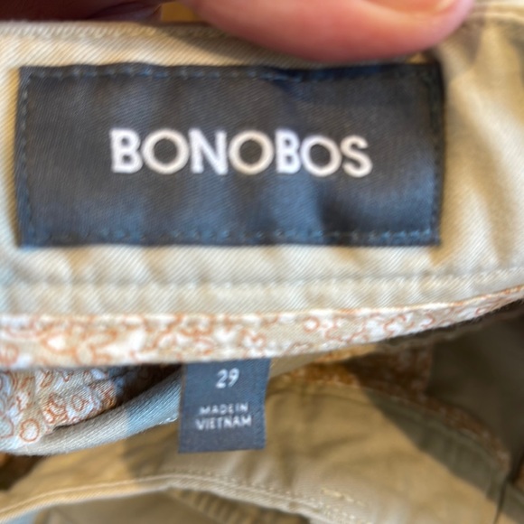 BONOBOS MEN’s 7” INSEAM KHAKI SHORTS BUTTON POCKET CHINO BOAT FLAT FRONT SZ 29 - Picture 6 of 6